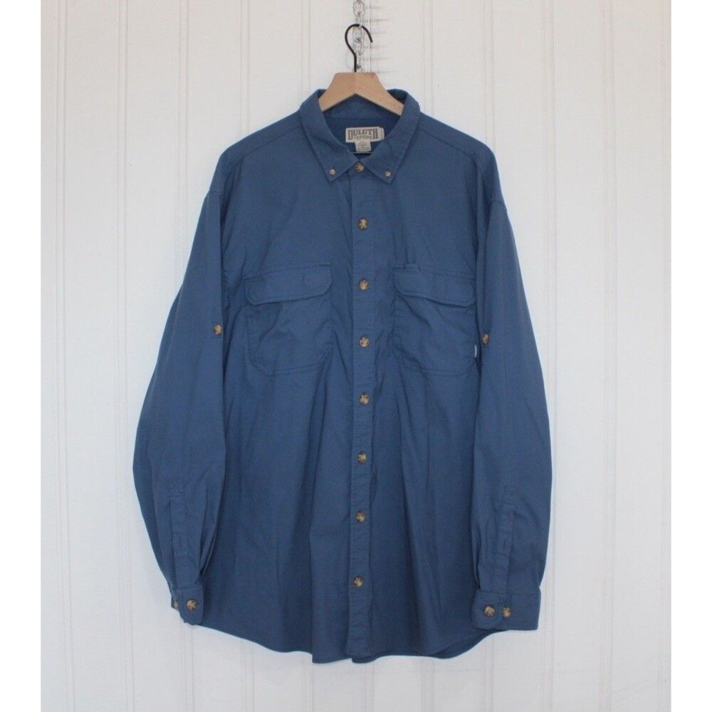 Duluth Trading Co Shirt Mens 2XLT Blue Vented Fishing‎ Outdoor Workwear